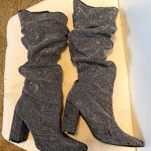 Size 8 Thalia All jeweled slouch boot.